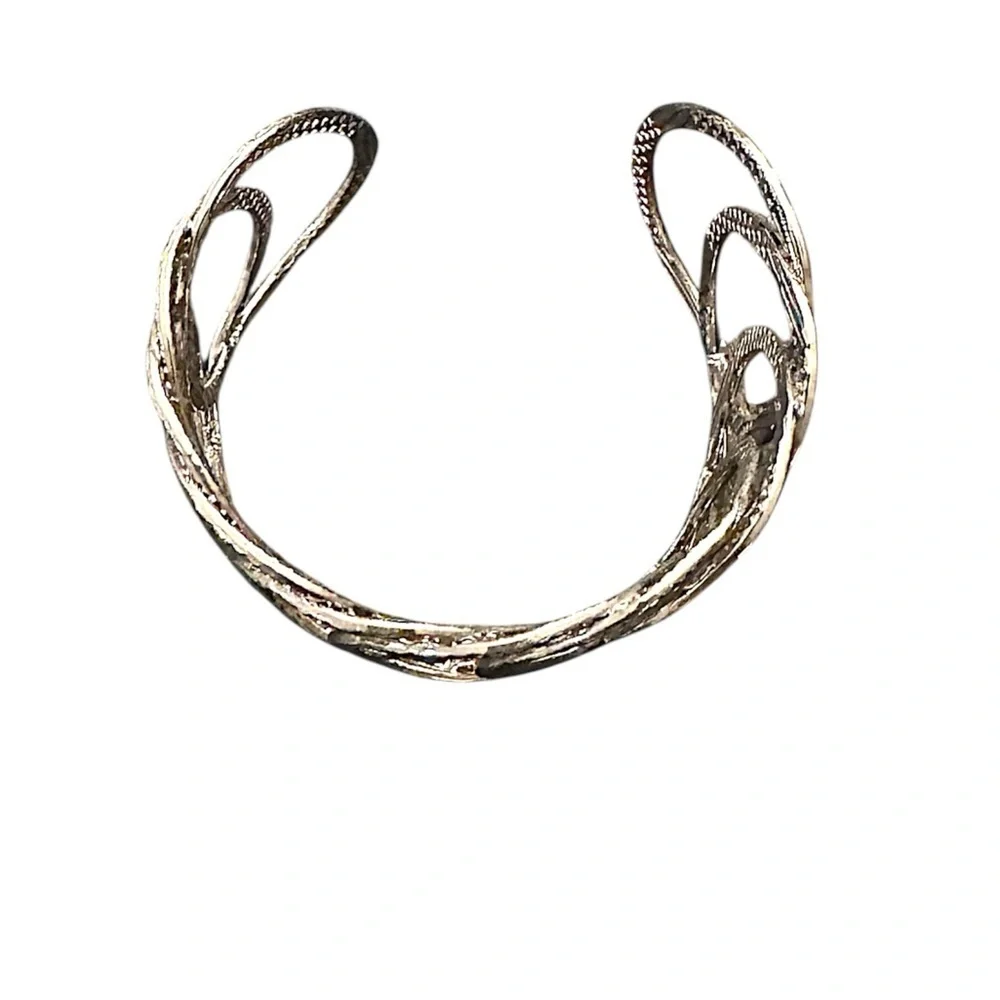 Intricate Silver Openwork Cuff Bracelet